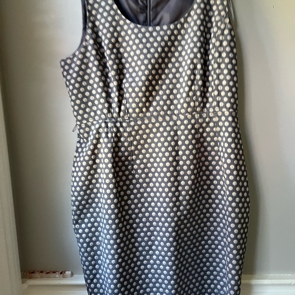 Calvin Klein sleeveless polkadot Work dress. Petite - Picture 2 of 7